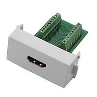 N86-600K Female HDMI V1.4 Adapter Free Welding Module Socket Wall Panel Support 3D - White Green