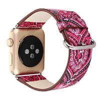 National Vintage Folk Style Floral Colorful Genuine leather Watch Band Strap for Apple Watch iwatch 38/42mm Bracelet