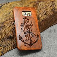 Natural Wood Samsung Case Anchor Sailor Captain Carving Concavo Convex Hard Back Cover for Galaxy S6 edge/S6 edge/S6