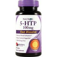 Natrol 5-HTP Fast Dissolve 100mg/30 Tablets Wild Berry