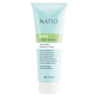 natio acne clear away dual action cleanser toner 100g