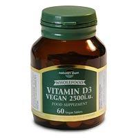 natures own vegan d3 2500iu 60 tablet