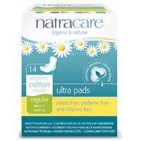 Natracare Organic Cotton Ultra Pads - Regular with Wings - 14