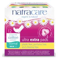 Natracare Organic and Natural Ultra Extra Pads - Normal with Wings - Pack Of 12
