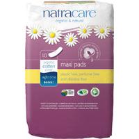 natracare organic cotton maxi pads night time pack of 10