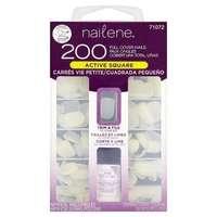 nailene 200 full cover nails short square clear