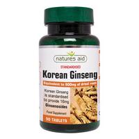 natures aid korean ginseng 40mg 500mg 90tabs