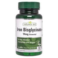 Natures Aid Iron Bisglycinate with Ester C, Vitamin B12, Folic Acid, 90Tabs