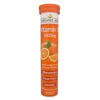 natures aid vitamin c 1000mg effervescent orange 200iu 20caps