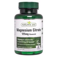 Natures Aid Magnesium 125mg Citrate, 60Tabs