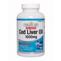 Natures Aid Cod Liver Oil High Strength, 1000mg, 180Caps