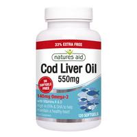 Natures Aid Cod Liver Oil - One-A-Day, 120Caps