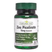 Natures Aid Zinc Picolinate 15mg elemental, 30Tabs