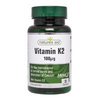 Natures Aid Vitamin K2, 100ug, 30Tabs