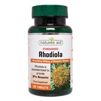 natures aid rhodiola 500mg providing 3 rosavins 30tabs