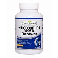 Natures Aid Glucosamine 500mg, MSM 500mg + Chondroitin 100mg, 90Tabs