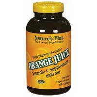 Nature\'s Plus, Orange Juice Vitamin C Supplement, 1000 mg, 60 Tablets