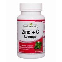 Natures Aid Zinc with Rosehip and Vitamin C 30 Lozenge Pack of 2