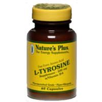 Natures Plus L-Tyrosine 500 mg Vcaps Free Form Amino Acid 60 Vcaps