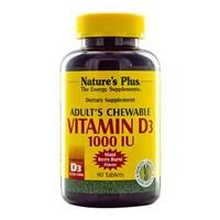 Natures Plus Adult's Chewable Vitamin D3 1000 IU - Maui Berry Burst Flavor 90 Caps