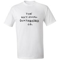 national skateboard co left handed logo t shirt white