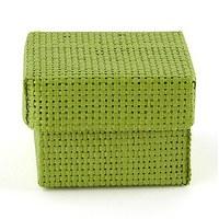 Natural Woven Favour Boxes With Lids - Grass Green