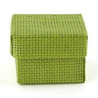 natural woven favour boxes with lids grass green