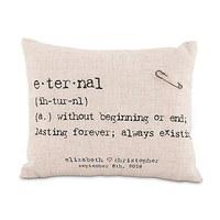 natural linen ring cushion with vintage type mocha mousse