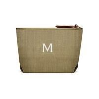 napa linen cosmetic bag dark olive