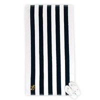 Navy Striped Terry Beach Towel