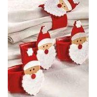 Napkin Rings Push With Santa Felt