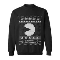 Namco Men\'s Merry Pac-Man Christmas Sweatshirt - Black - XXL