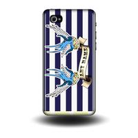 nautical stripe swallow navy personalised phone cases