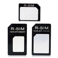 Nano to Micro SIM Nano SIM to SIM Micro SIM to SIM Adapter for Iphone 4 / 4S / 5 / 5s / 6 / Plus - Black