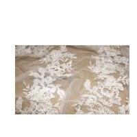 naomi beaded border scalloped edge couture bridal lace fabric ivory