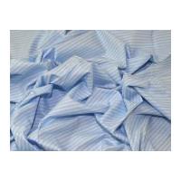 Narrow Stripe Print Cotton Dress Fabric Sky Blue