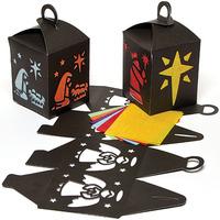 nativity stained glass lantern kits pack of 4