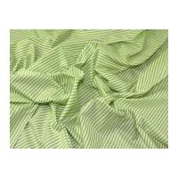 Narrow Stripe Print Cotton Dress Fabric Lime Green