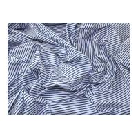 Narrow Stripe Print Cotton Dress Fabric Blue