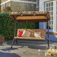 Natural 3 Seater Steel Swing