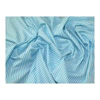 Narrow Stripe Print Cotton Dress Fabric Turquoise