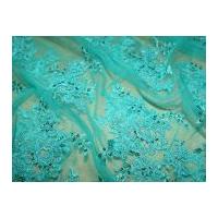 naomi beaded border scalloped edge couture bridal lace fabric turquois ...