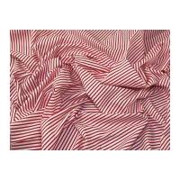 Narrow Stripe Print Cotton Dress Fabric Red