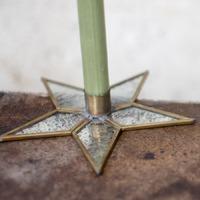 natema star candle stick mirrored brass