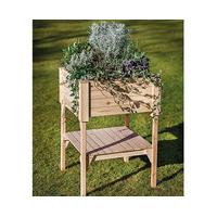 Natural Raised Wooden Planter