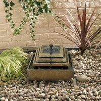 natural slate tiered fountain outdoor water feature solar by smart sol ...