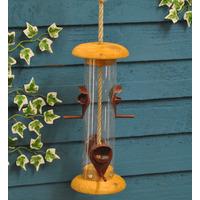 nature range 4 port wooden bird seed feeder by tom chambers