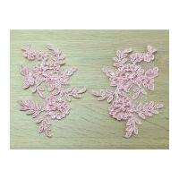 naomi beaded couture bridal lace appliques pink