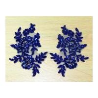 Naomi Beaded Couture Bridal Lace Appliques Royal Blue