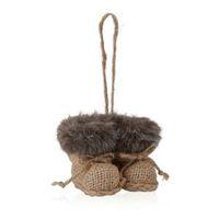 natural fur lined booties tree decoration